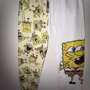 SpongeBob SquarePants Big Kid  Joggers - White and Yellow